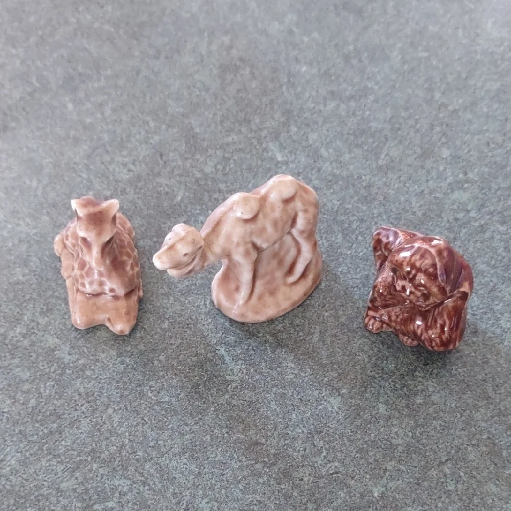 Set of 3 Vintage Wade of England Miniature Ceramic Animal Figurines